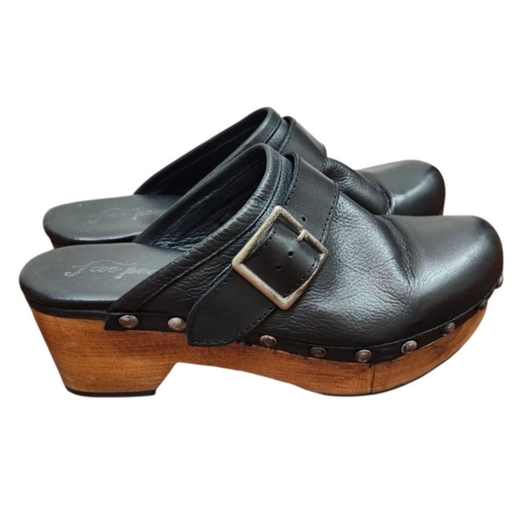 Free People Culver City Clog Black Leather Studs EU 40 US 10 - Picture 3 of 13